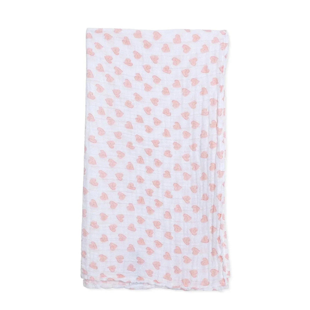 Little Dreams Heart Print Muslin Baby Blanket (100 x 110 cm)
