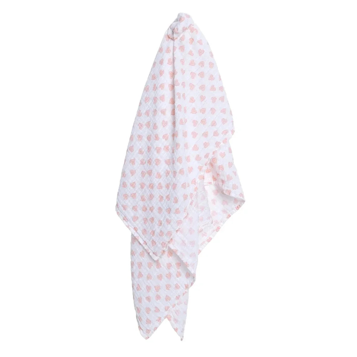 Little Dreams Heart Print Muslin Baby Blanket (100 x 110 cm)