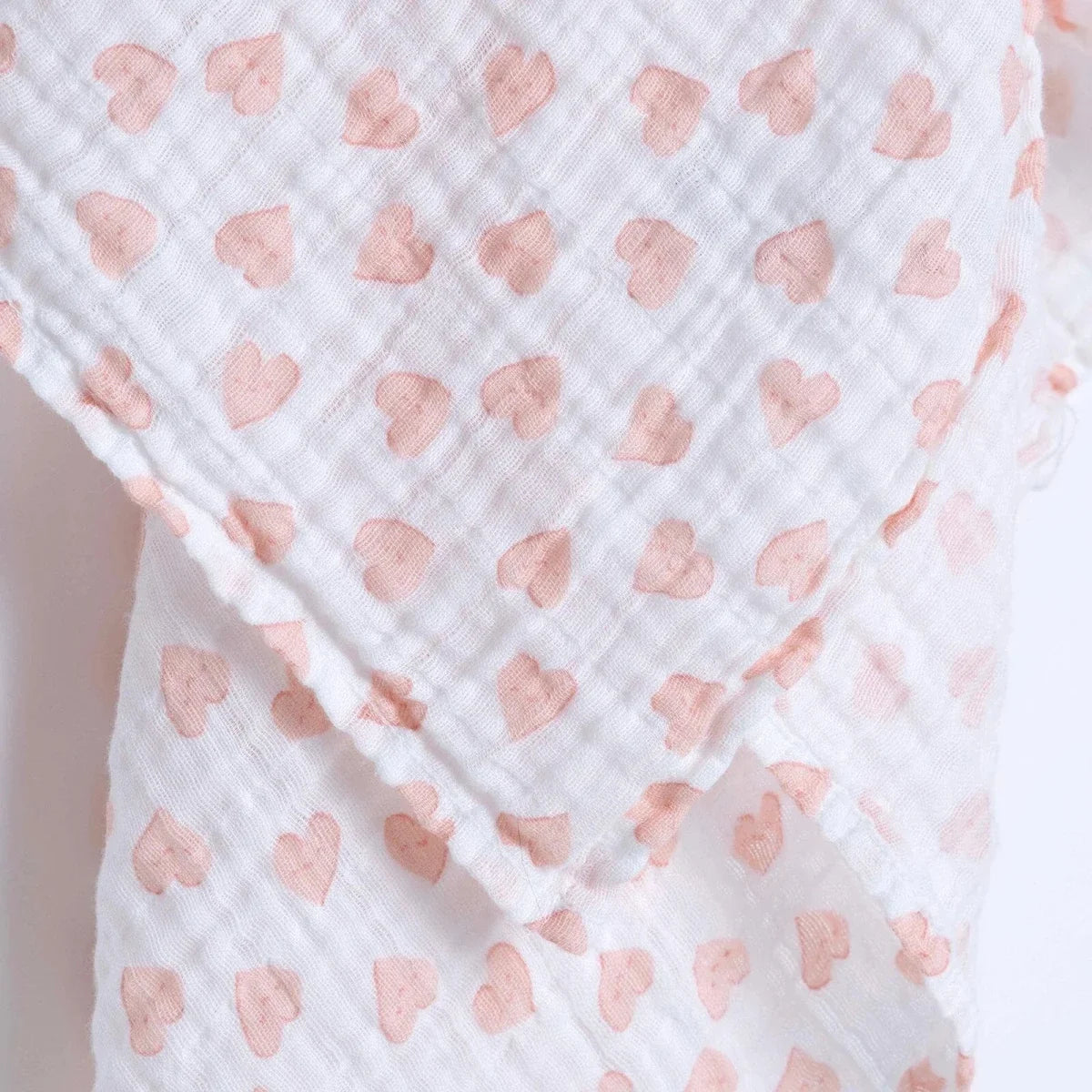 Little Dreams Heart Print Muslin Baby Blanket (100 x 110 cm)