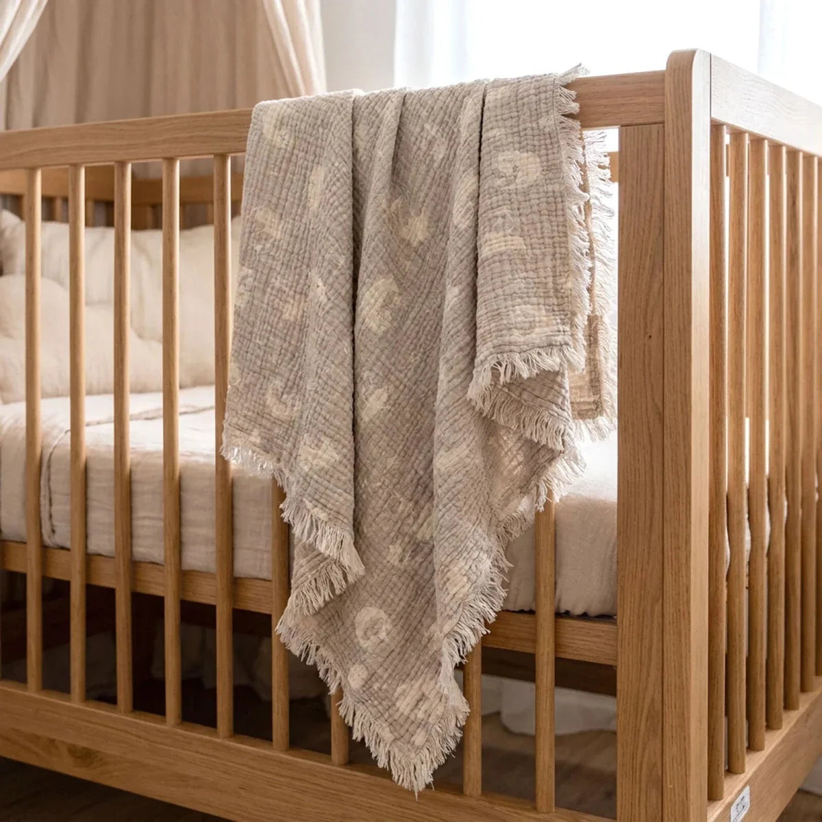 Mollia Moon & Star Print Muslin Baby Blanket (80 x 100 cm)