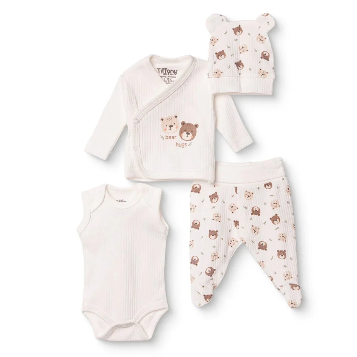 Tiffany 4 Piece Bear Print Premature Baby Hospital Bag Set