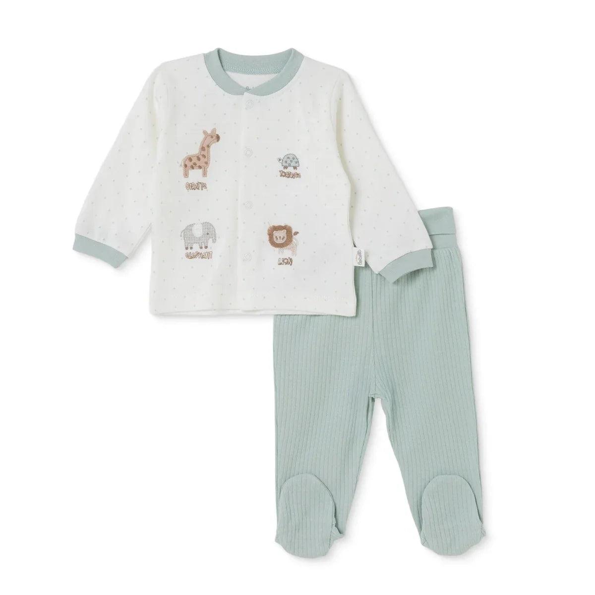 Bebetto Animal Print Baby Cardigan & Footed Leggings (Newborn to 6-9 Months)
