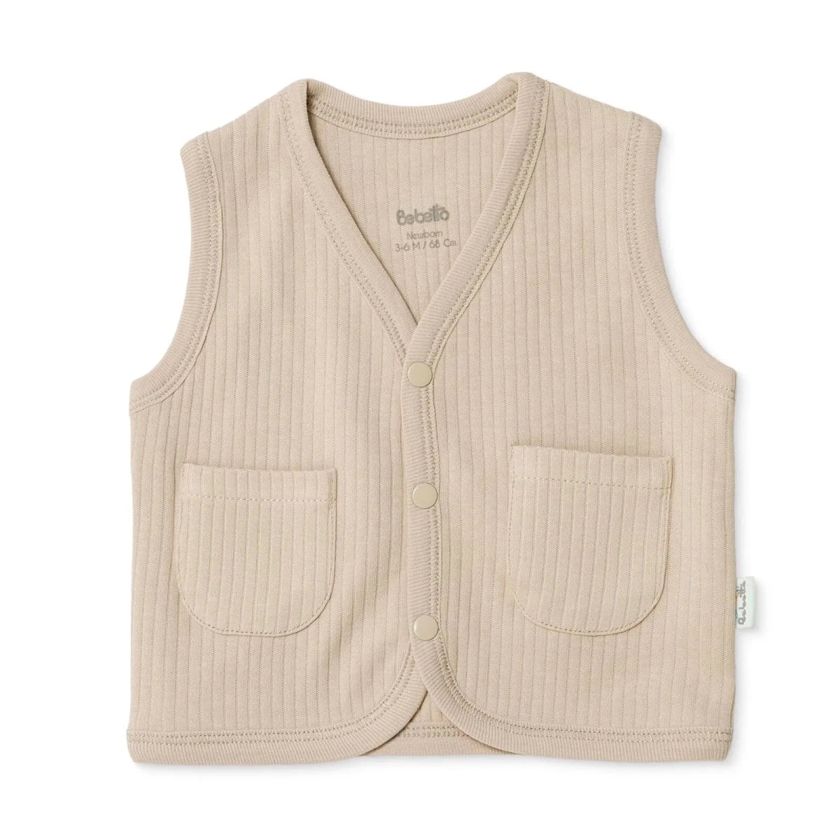 Bebetto Buttoned Pocket V Neck Animal Print Baby Gilet (1-3 Months to 12 Months)