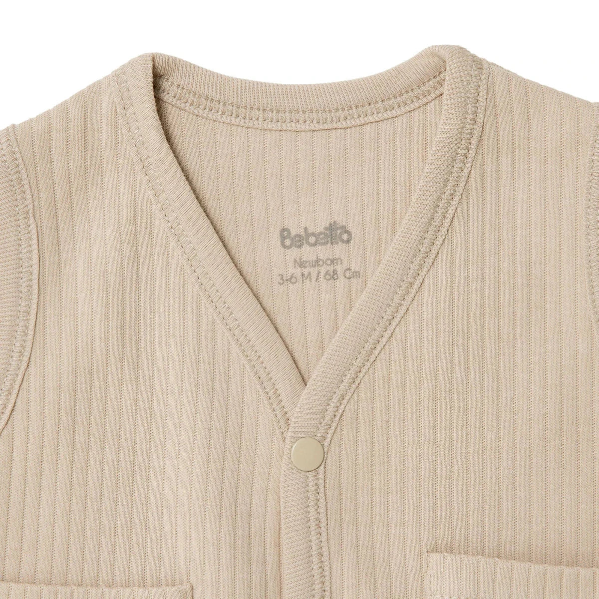 Bebetto Buttoned Pocket V Neck Animal Print Baby Gilet (1-3 Months to 12 Months)