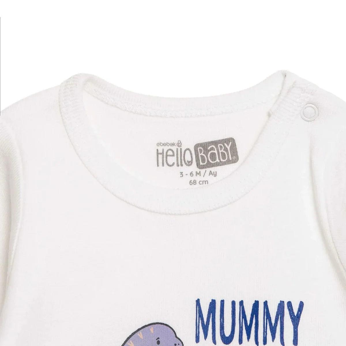 HelloBaby 2 Pack "Mummy Loves You" Slogan Long Sleeve Baby Bodysuits (1-3 Months to 2-3 Years)