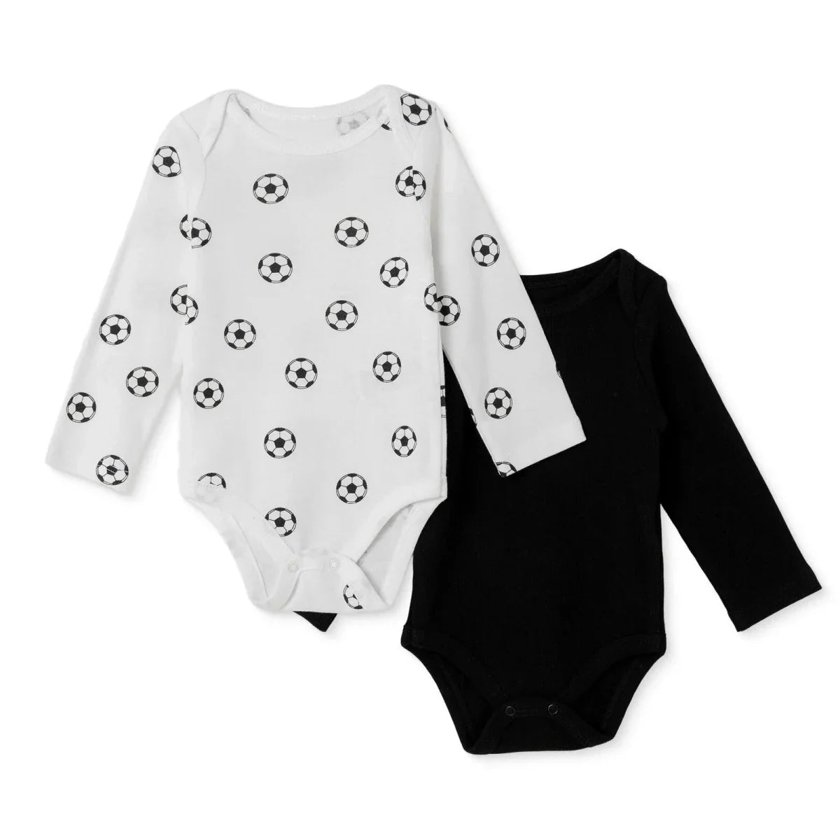 HelloBaby 2 Pack Ball Print Long Sleeve Baby Bodysuits (1-3 Months to 2-3 Years)
