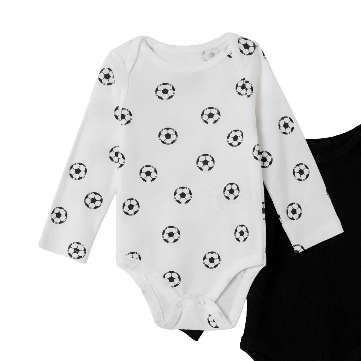HelloBaby 2 Pack Ball Print Long Sleeve Baby Bodysuits (1-3 Months to 2-3 Years)