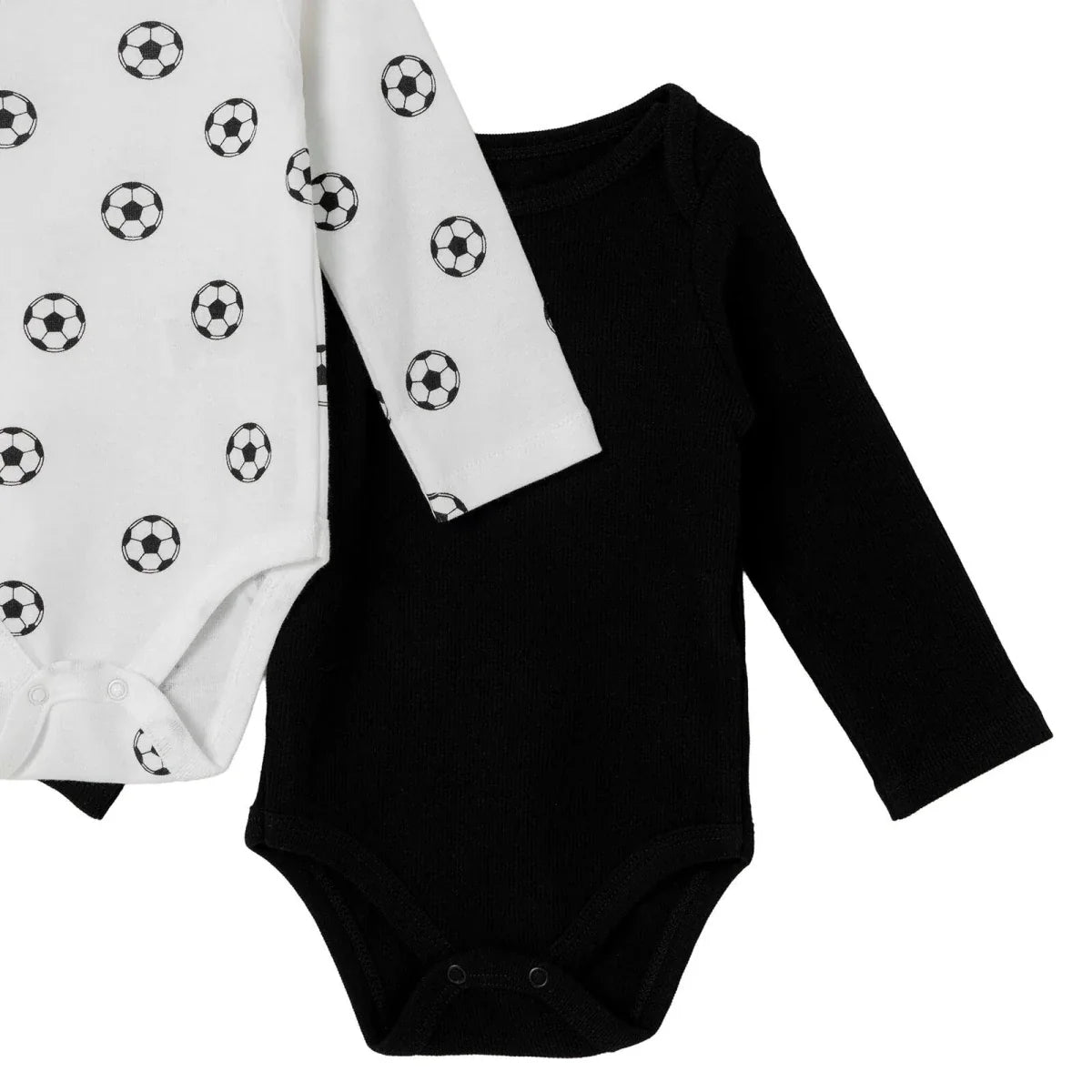 HelloBaby 2 Pack Ball Print Long Sleeve Baby Bodysuits (1-3 Months to 2-3 Years)
