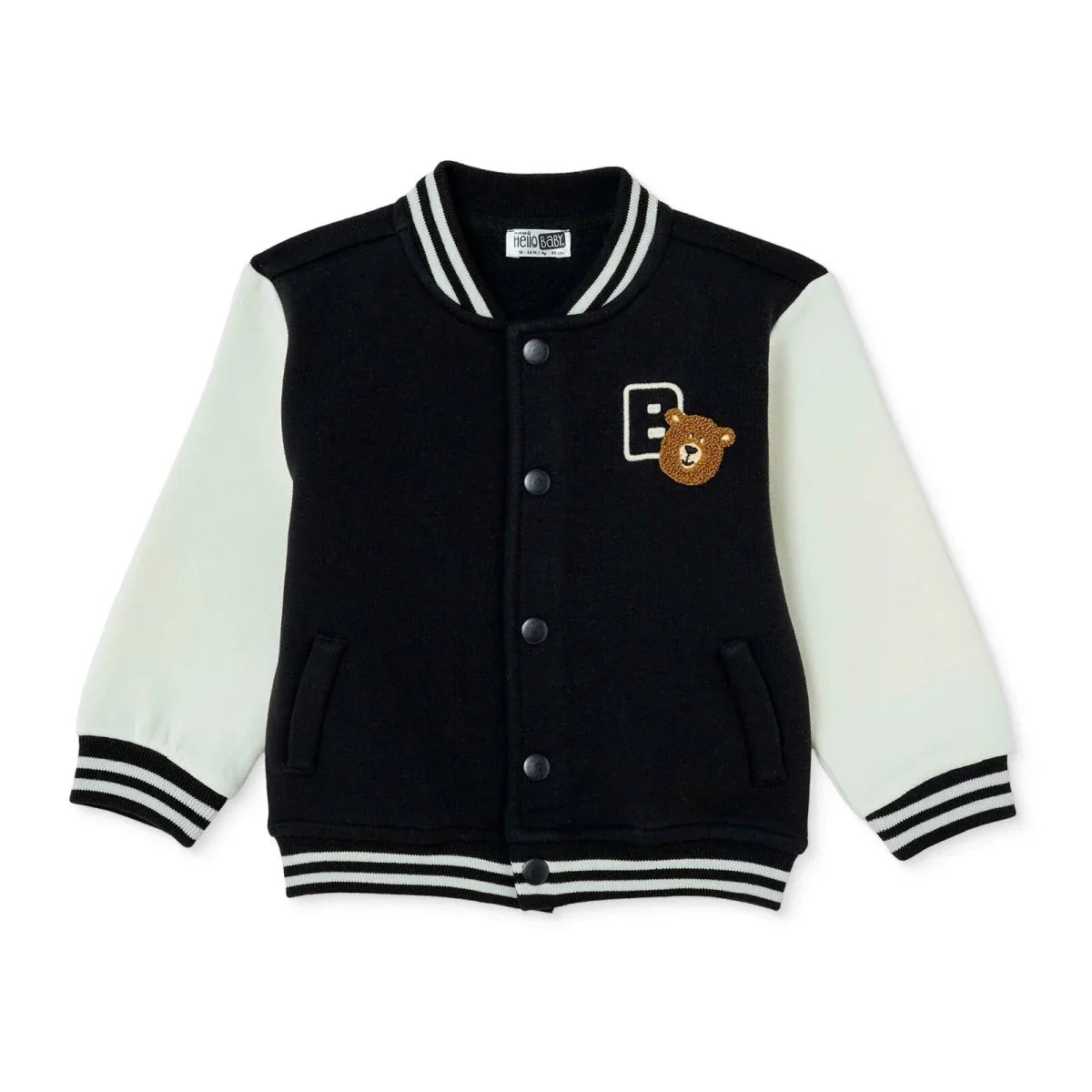 HelloBaby Bear Print Varsity Baby Jacket (6-9 Months to 4-5 Years)