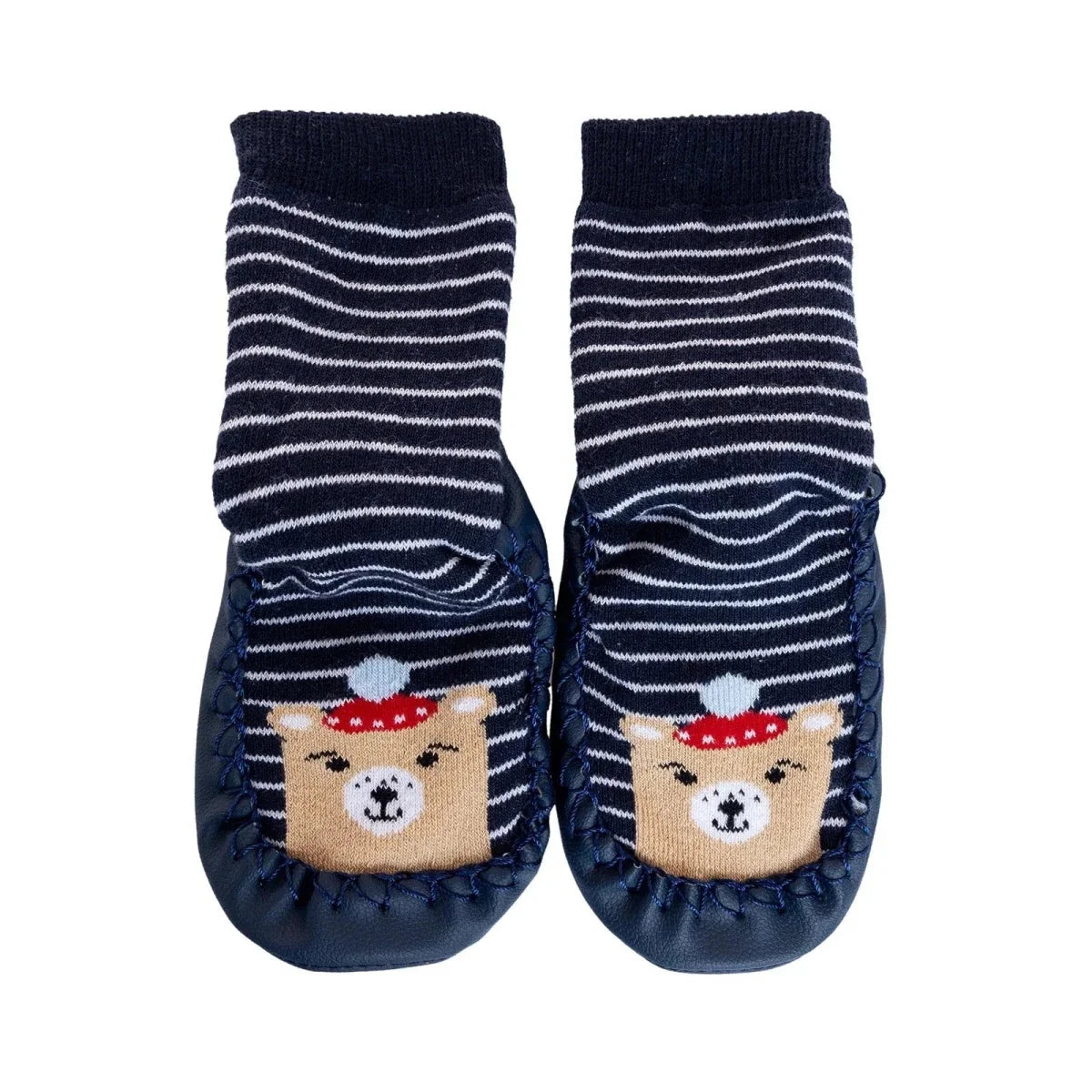 HelloBaby Bear in Hat Print Slipper Baby Socks