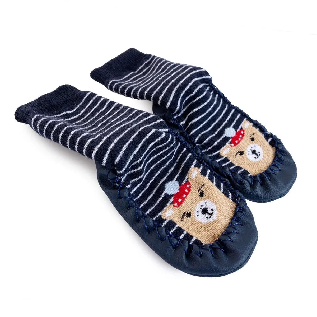 HelloBaby Bear in Hat Print Slipper Baby Socks