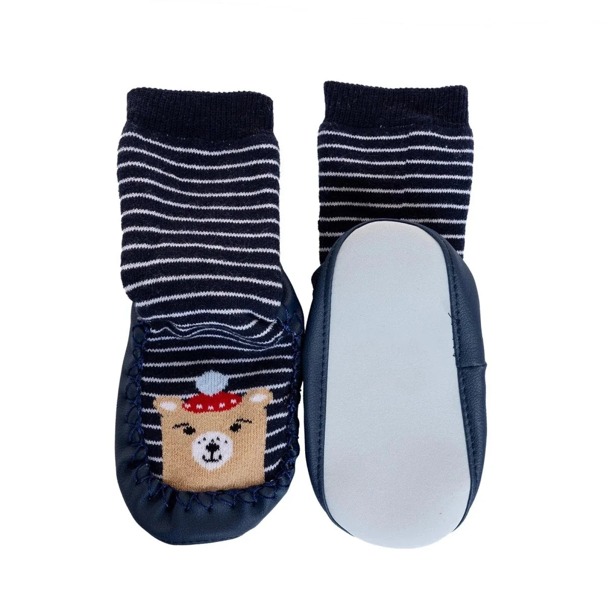 HelloBaby Bear in Hat Print Slipper Baby Socks
