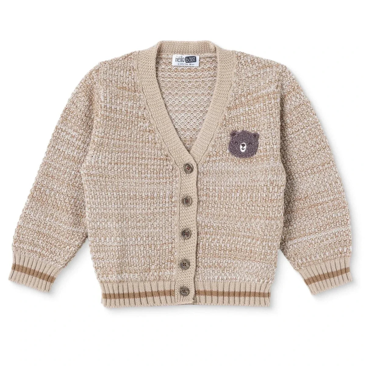 HelloBaby Buttoned V-Neck Knitted Baby Cardigan (6-9 Months to 4-5 Years)
