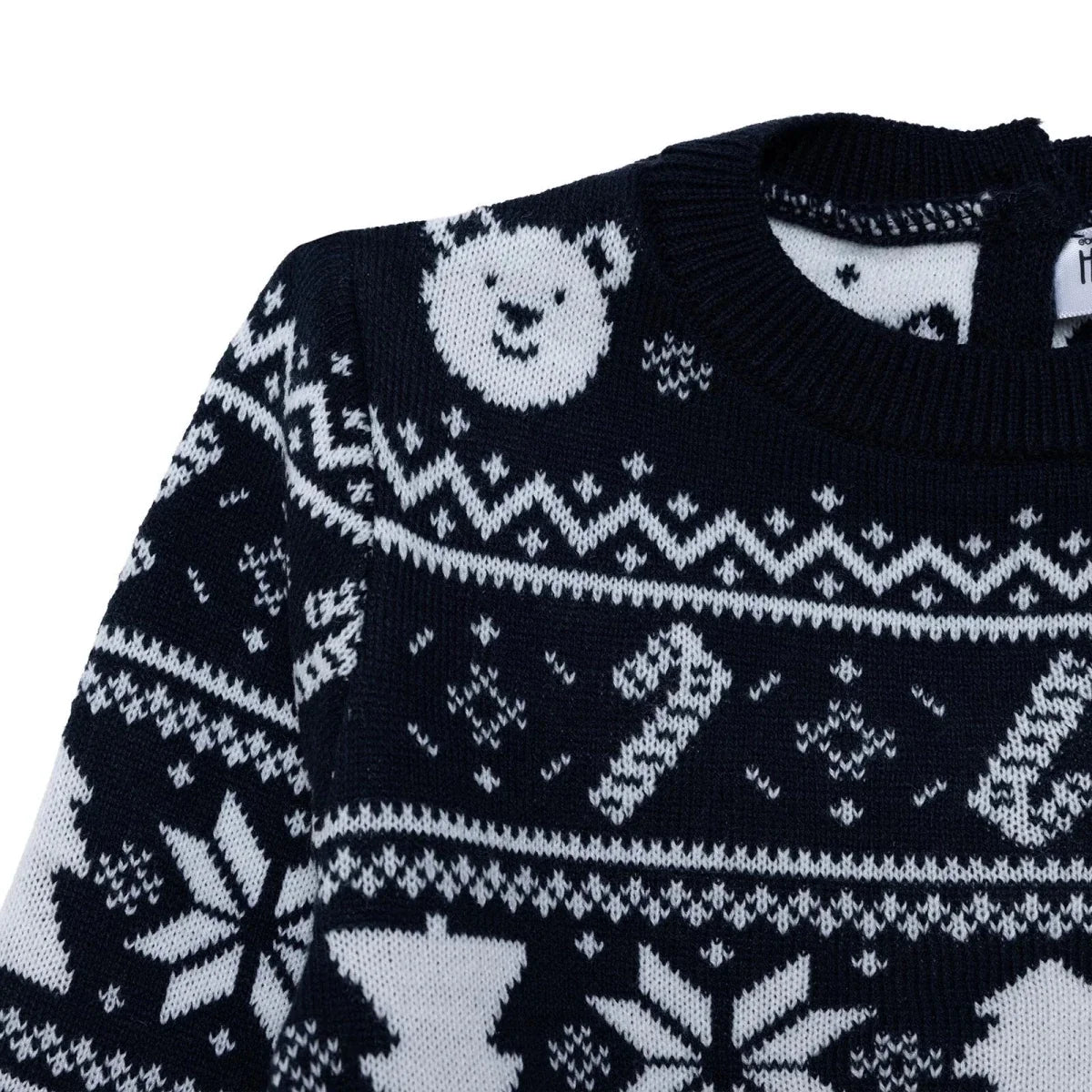 HelloBaby Christmas Motif Buttoned Knitted Baby Jumper (9-12 Months to 3-4 Years)