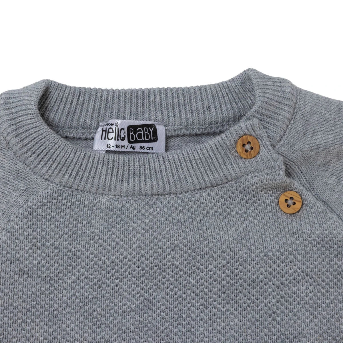 HelloBaby Buttoned Cotton Knitted Baby Jumper (6-9 Months to 3-4 Years)