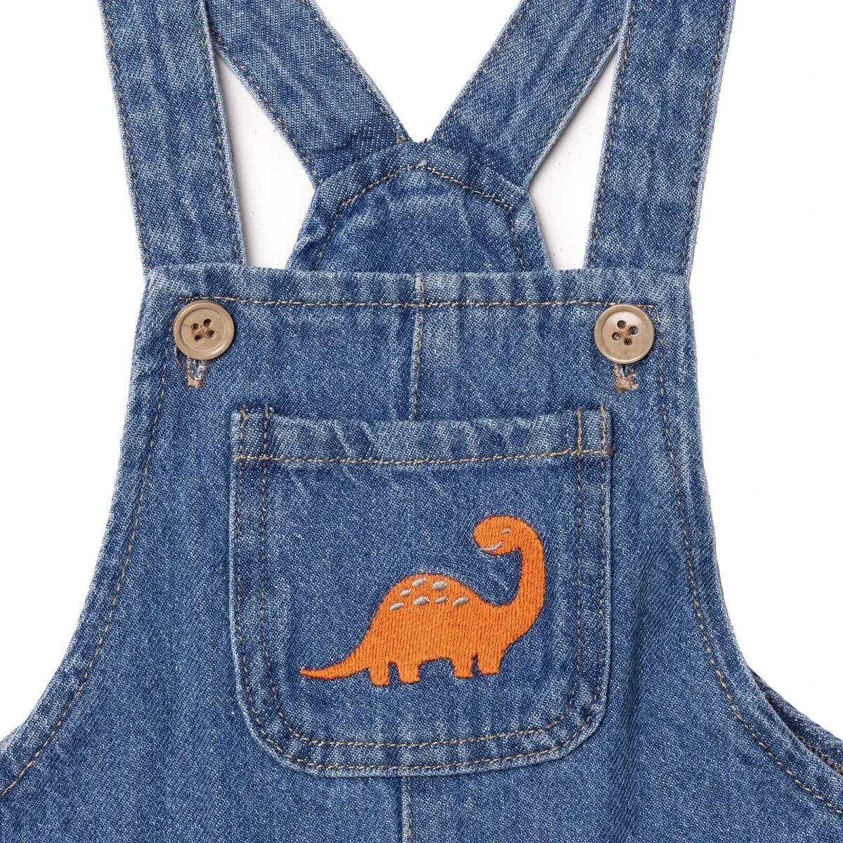 HelloBaby Dinosaur Print Denim Baby Dungarees (3-6 Months to 3-4 Years)