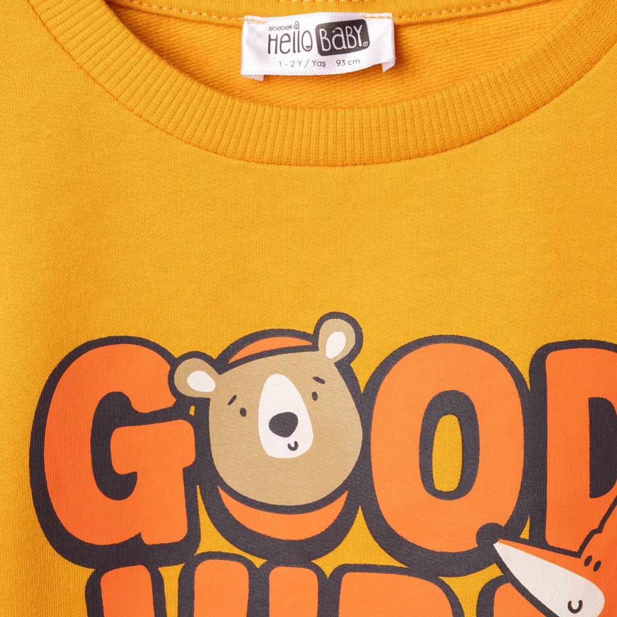 HelloBaby "Good Vibe" Slogan Brushed Loopback Baby Sweatshirt (3-6 Months to 4-5 Years)