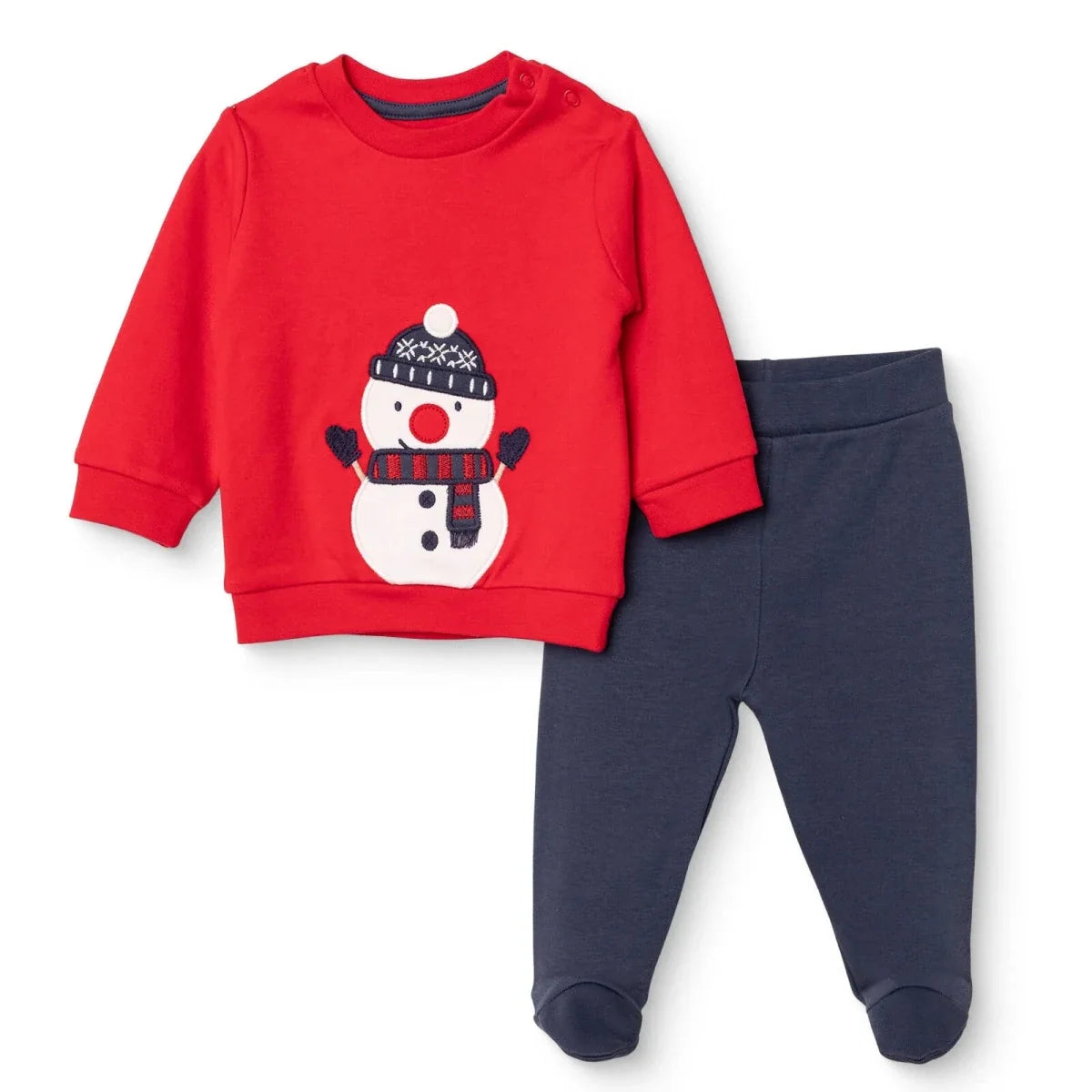 HelloBaby Christmas Print Baby Sweatshirt & Footed Leggings (1-3 to 12 Months)