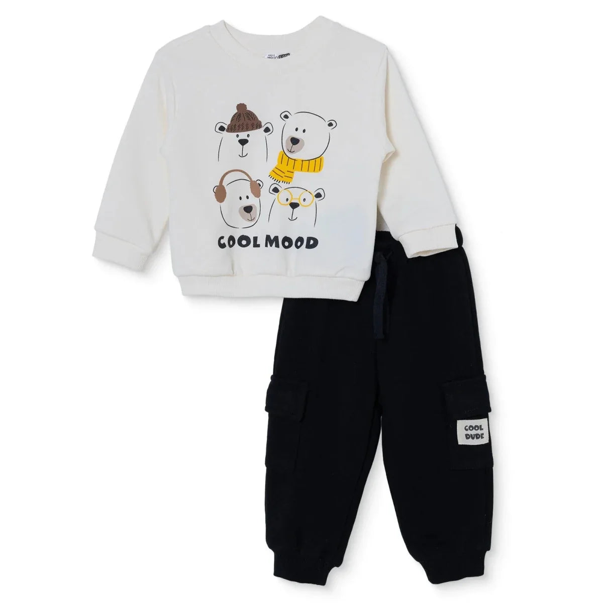 HelloBaby Bear Print Baby Sweatshirt & Joggers Set (6-9 Months to 4-5 Years)
