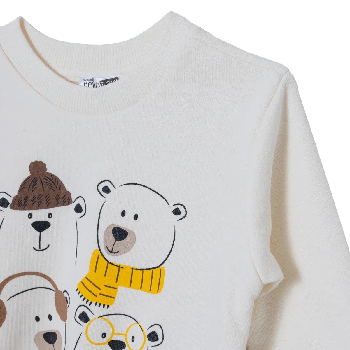HelloBaby Bear Print Baby Sweatshirt & Joggers Set (6-9 Months to 4-5 Years)