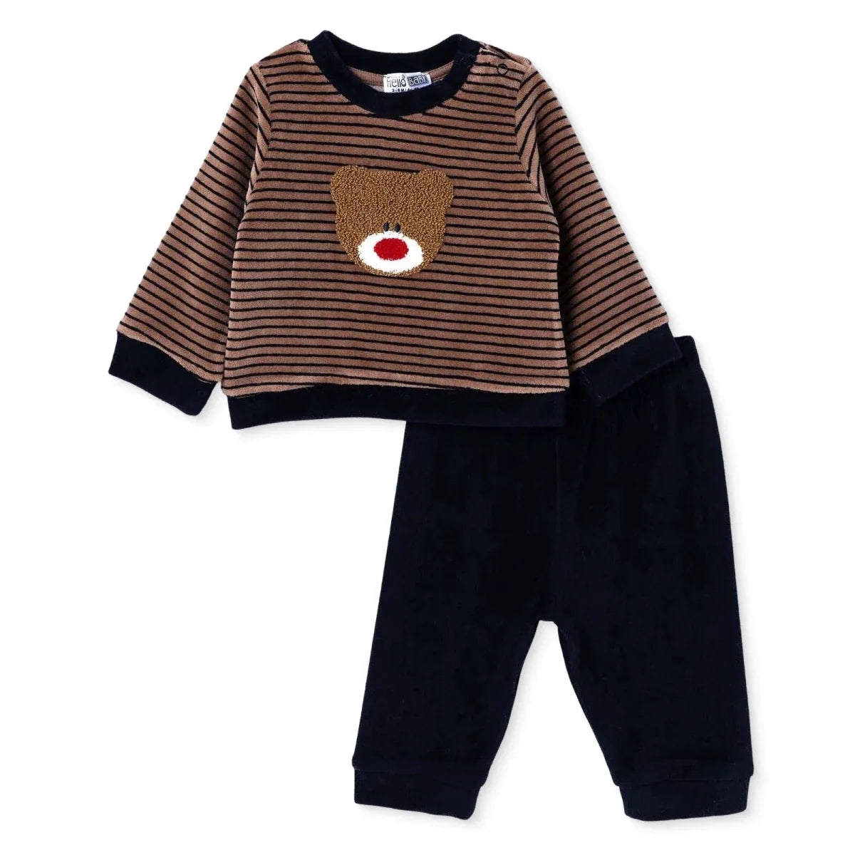 HelloBaby Velour Baby Sweatshirt & Leggings Set (1-3 Months to 12 Months)