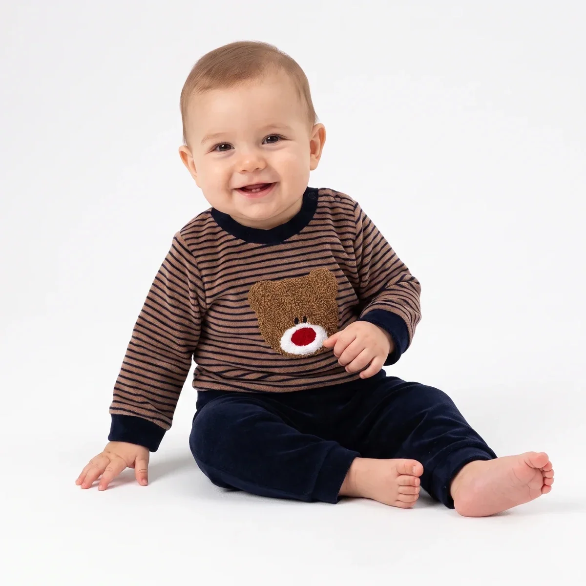 HelloBaby Velour Baby Sweatshirt & Leggings Set (1-3 Months to 12 Months)