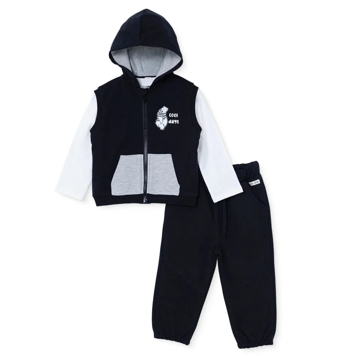 HelloBaby Bear Print Baby T-Shirt, Gilet & Joggers Set (6-9 Months to 4-5 Years)