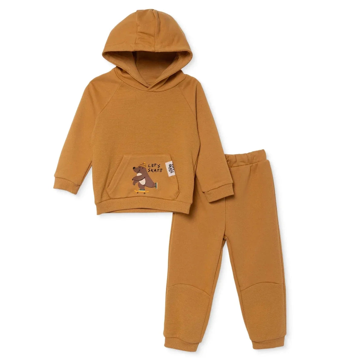HelloBaby Bear Print Thick Hooded Baby Sweatshirt & Joggers Set (6-9 Months to 4-5 Years)