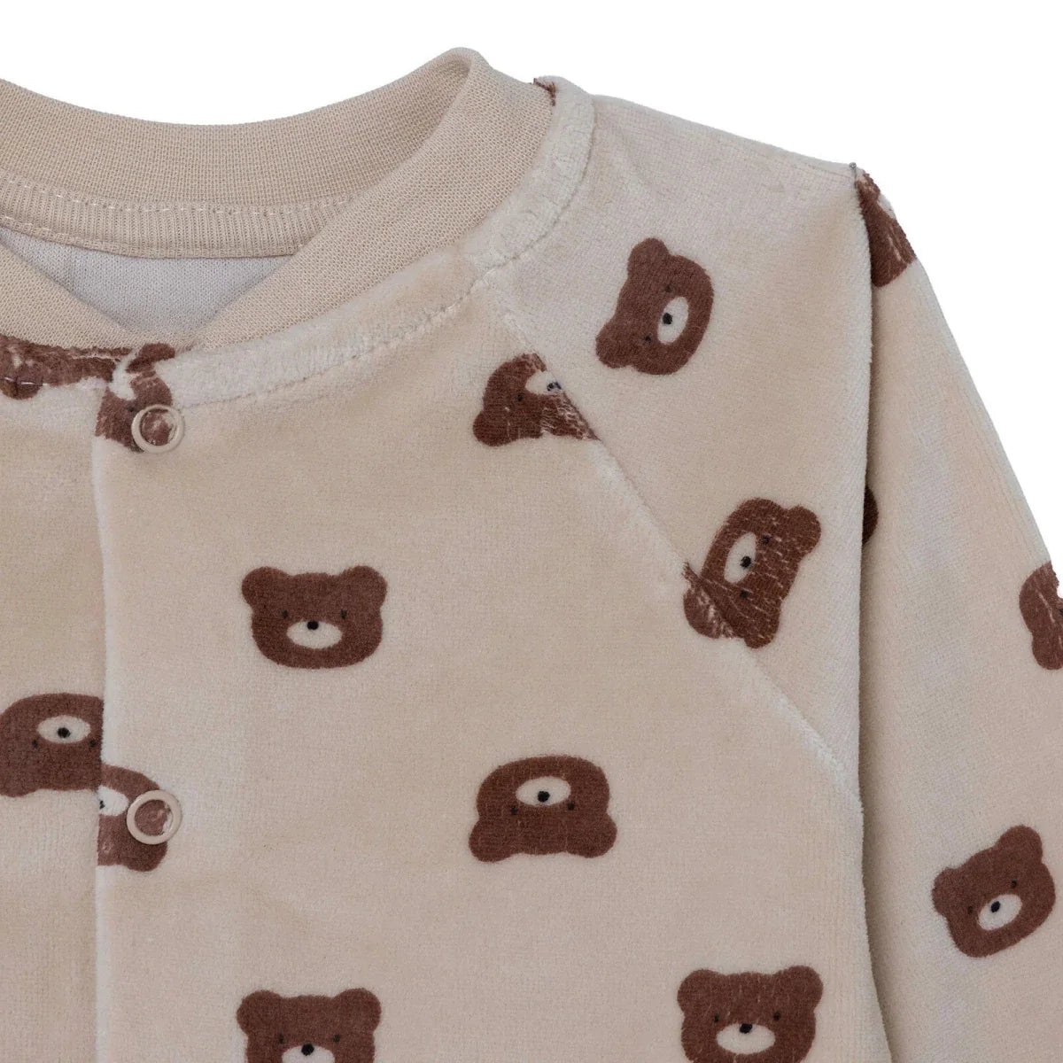 HelloBaby Bear Print Footless Velour Baby Sleepsuit (Newborn to 6-9 Months)