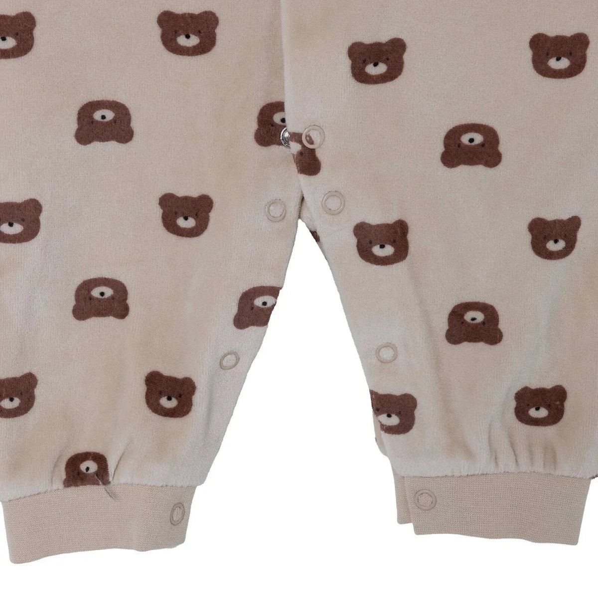 HelloBaby Bear Print Footless Velour Baby Sleepsuit (Newborn to 6-9 Months)