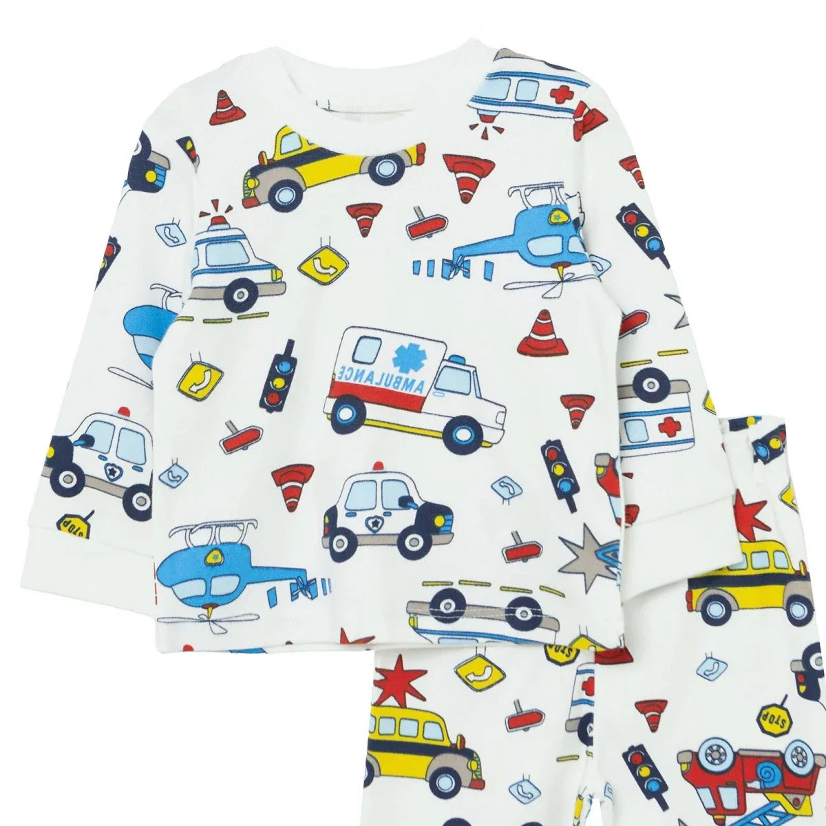 HelloBaby Vehicle Print Interlock Baby Pyjama Set (3-6 Months to 3-4 Years)
