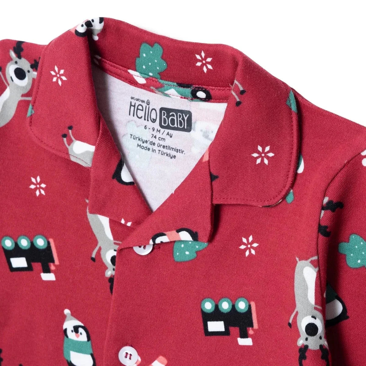 HelloBaby Festive Print Peter Pan Collar Baby Pyjama Set (3-6 Months to 3-4 Years)