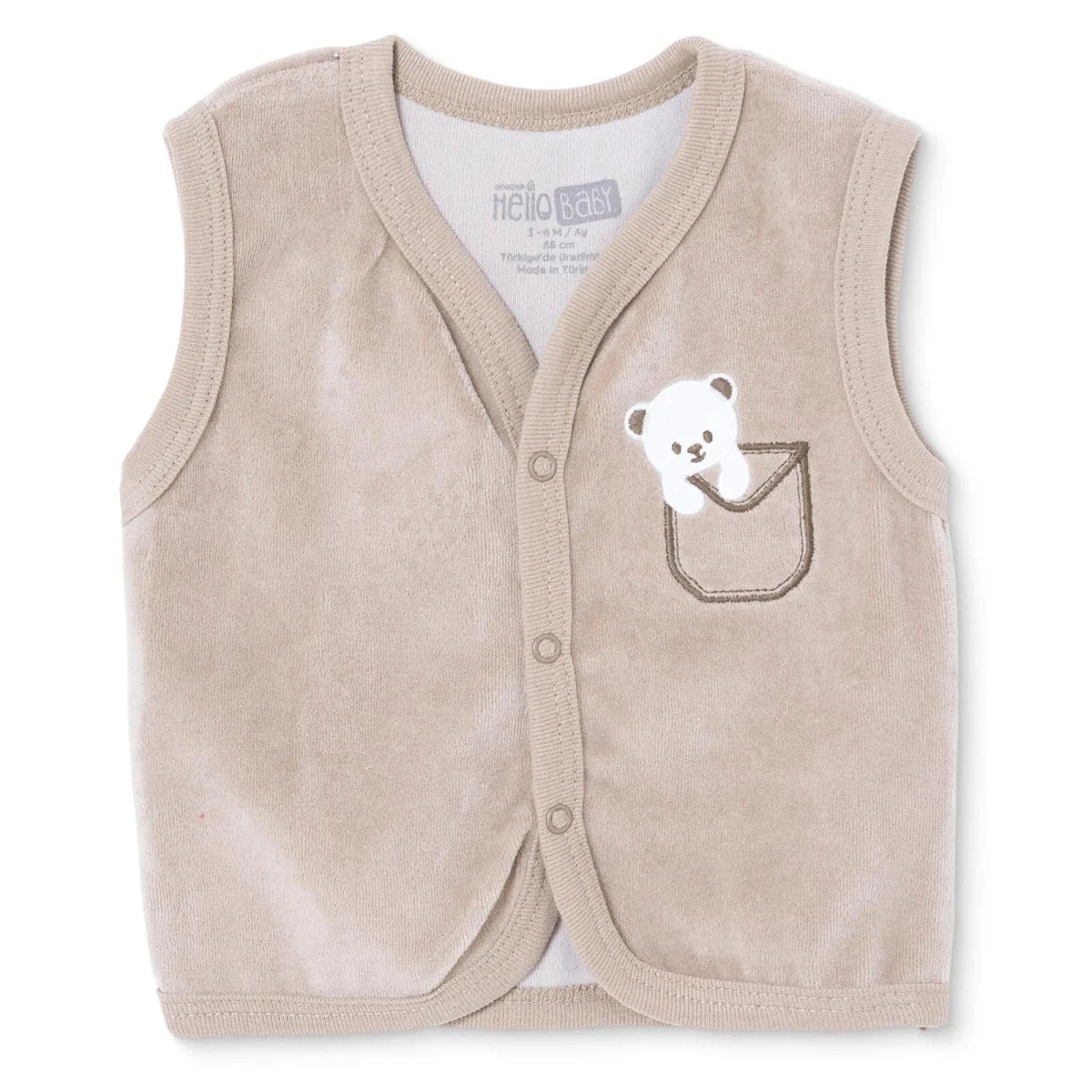 HelloBaby Animal Print Velour Baby Gilet (Newborn to 6-9 Months)