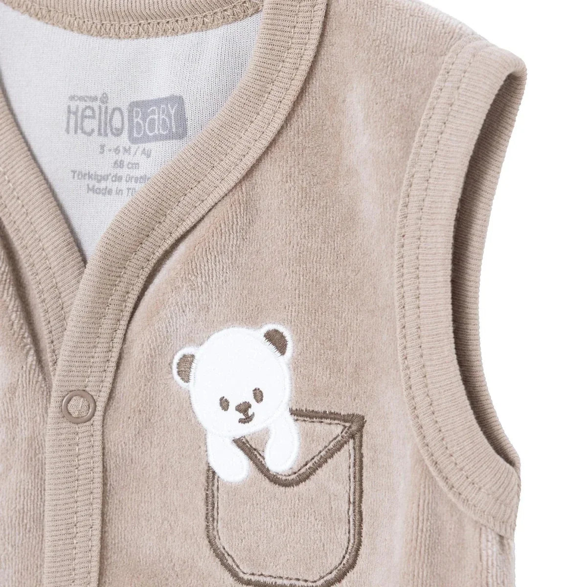 HelloBaby Animal Print Velour Baby Gilet (Newborn to 6-9 Months)