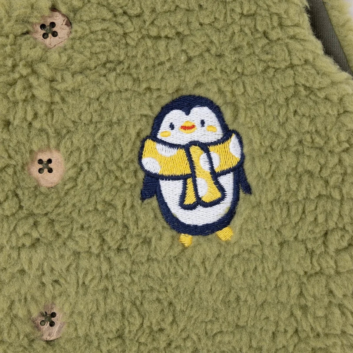 HelloBaby Penguin Print Buttoned Fleece Baby Gilet (1-3 Months to 12 Months)