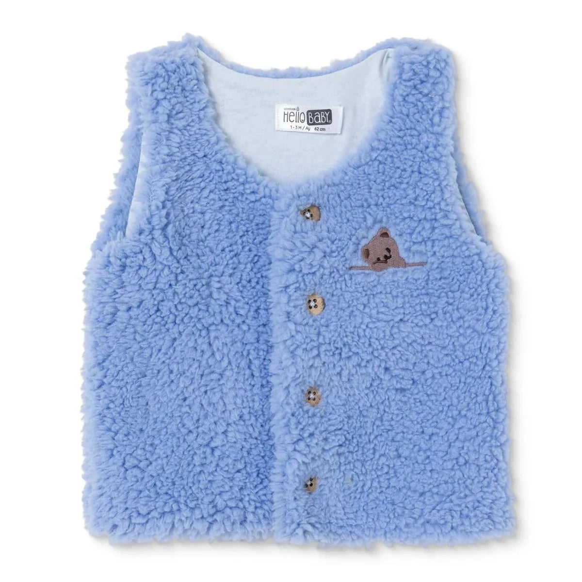 HelloBaby Penguin Print Buttoned Fleece Baby Gilet (1-3 Months to 12 Months)