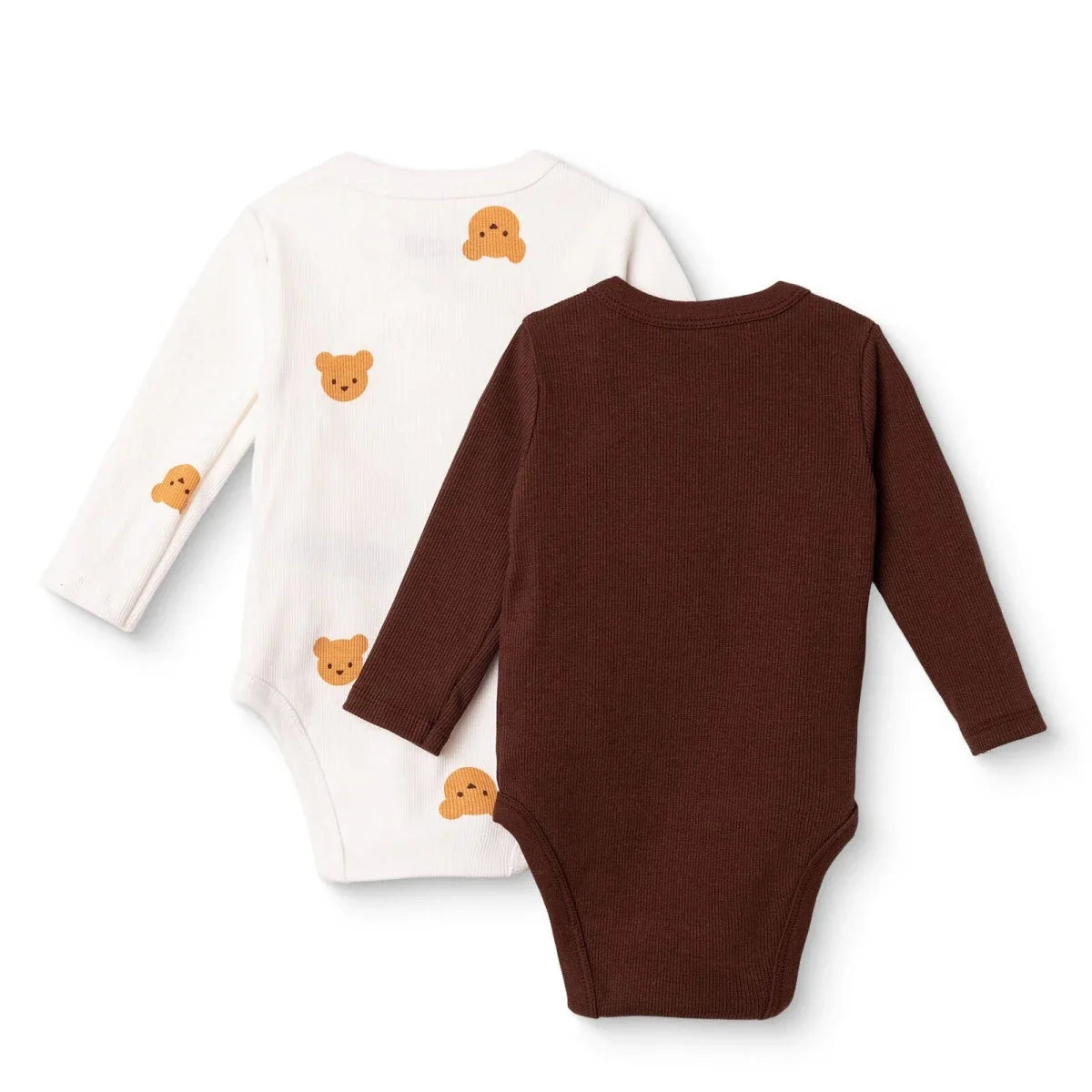 HelloBaby 2 Pack Animal Print Long Sleeve Ribbed Baby Bodysuits (Newborn to 6-9 Months)