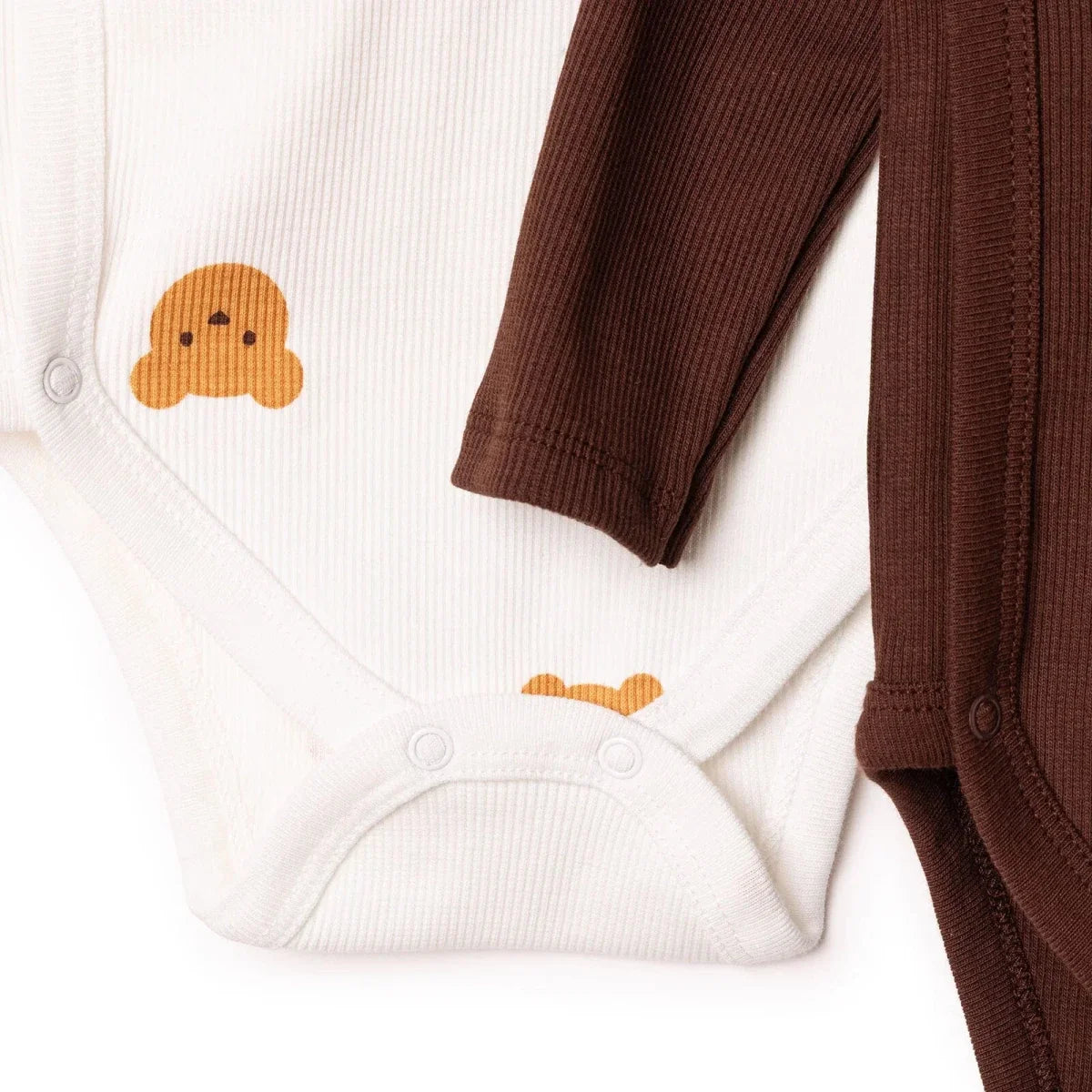 HelloBaby 2 Pack Animal Print Long Sleeve Ribbed Baby Bodysuits (Newborn to 6-9 Months)