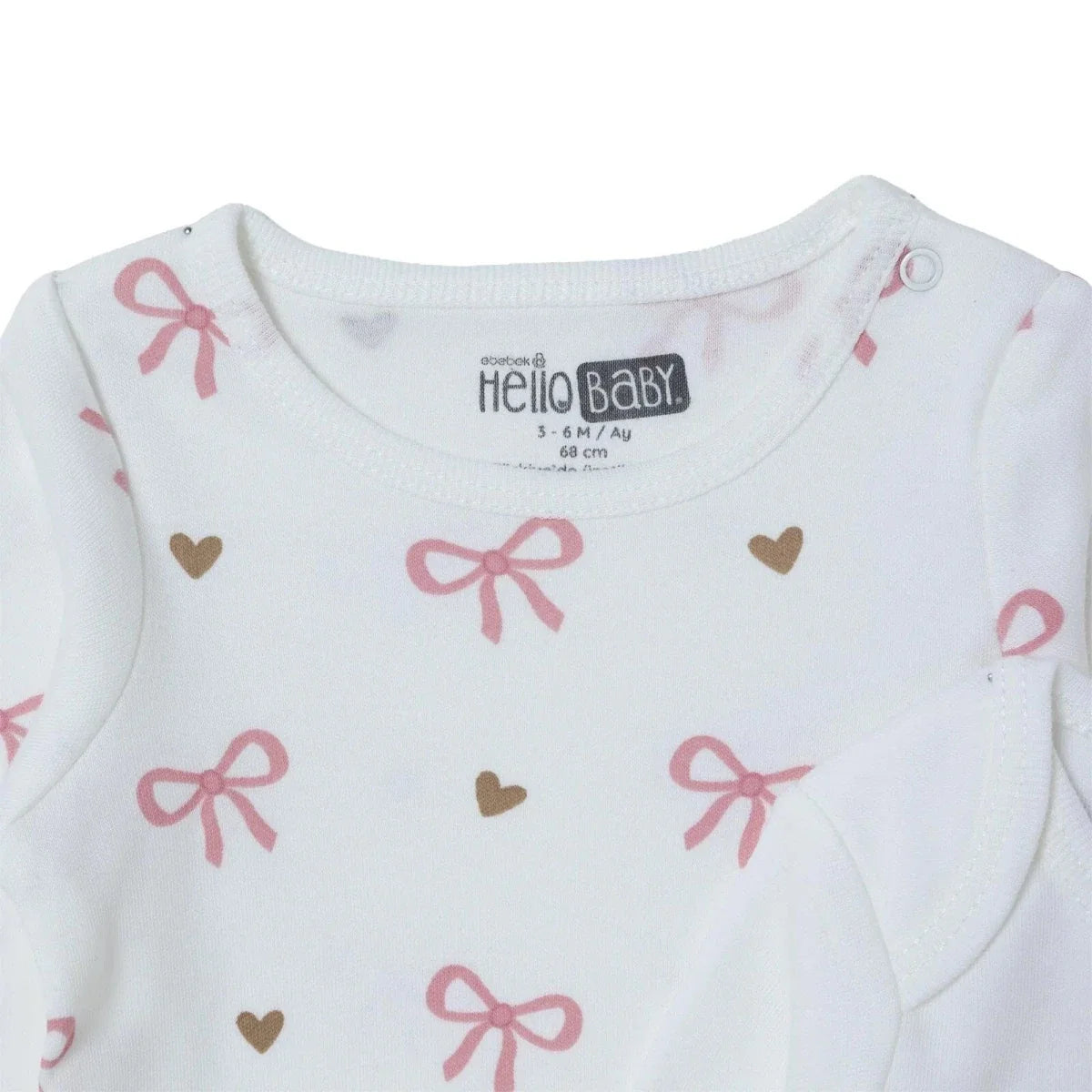 HelloBaby 2 Pack Heart Print Long Sleeve Baby Bodysuits (1-3 Months to 2-3 Years)