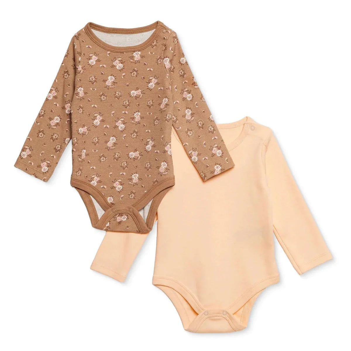 HelloBaby 2 Pack Floral Print Long Sleeve Baby Bodysuits (1-3 Months to 2-3 Years)