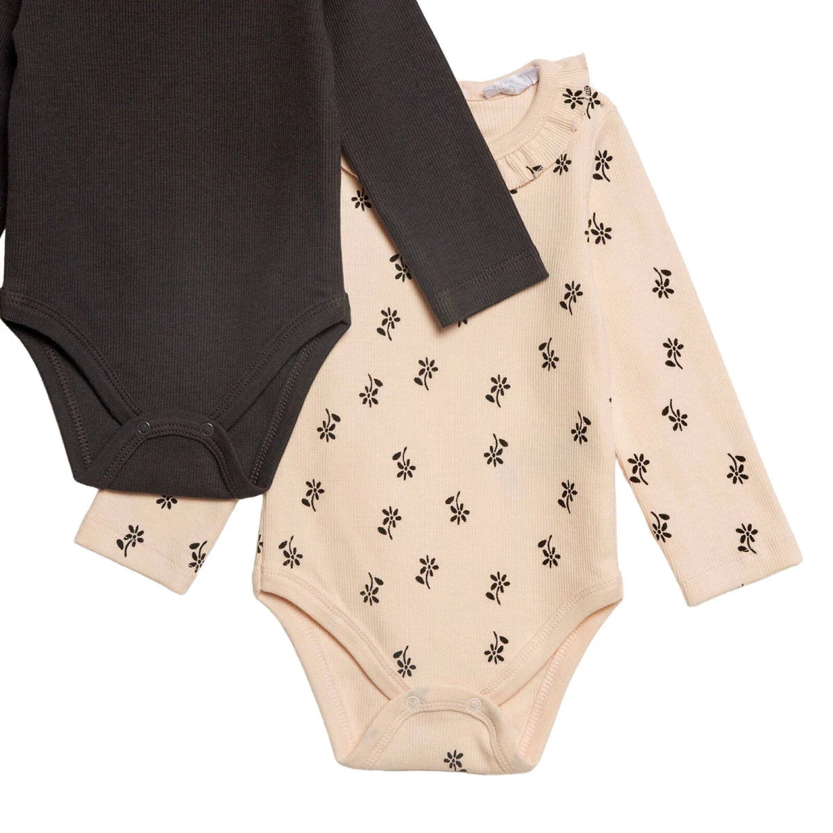 HelloBaby 2 Pack Collared Floral Print Long Sleeve Baby Bodysuits (1-3 Months to 2-3 Years)