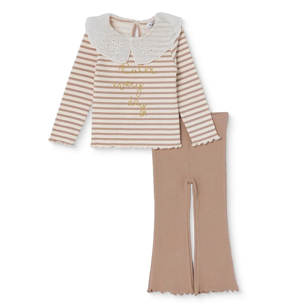 HelloBaby Lace Collar Long Sleeve Baby Top & Leggings Set (3-6 Months to 4-5 Years)
