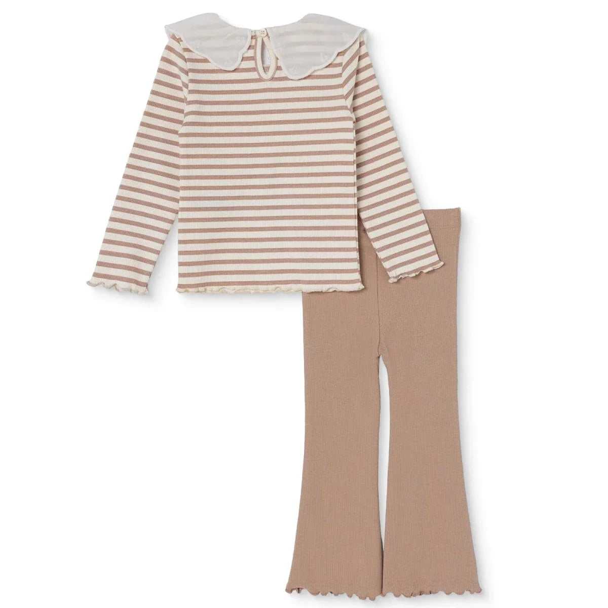 HelloBaby Lace Collar Long Sleeve Baby Top & Leggings Set (3-6 Months to 4-5 Years)
