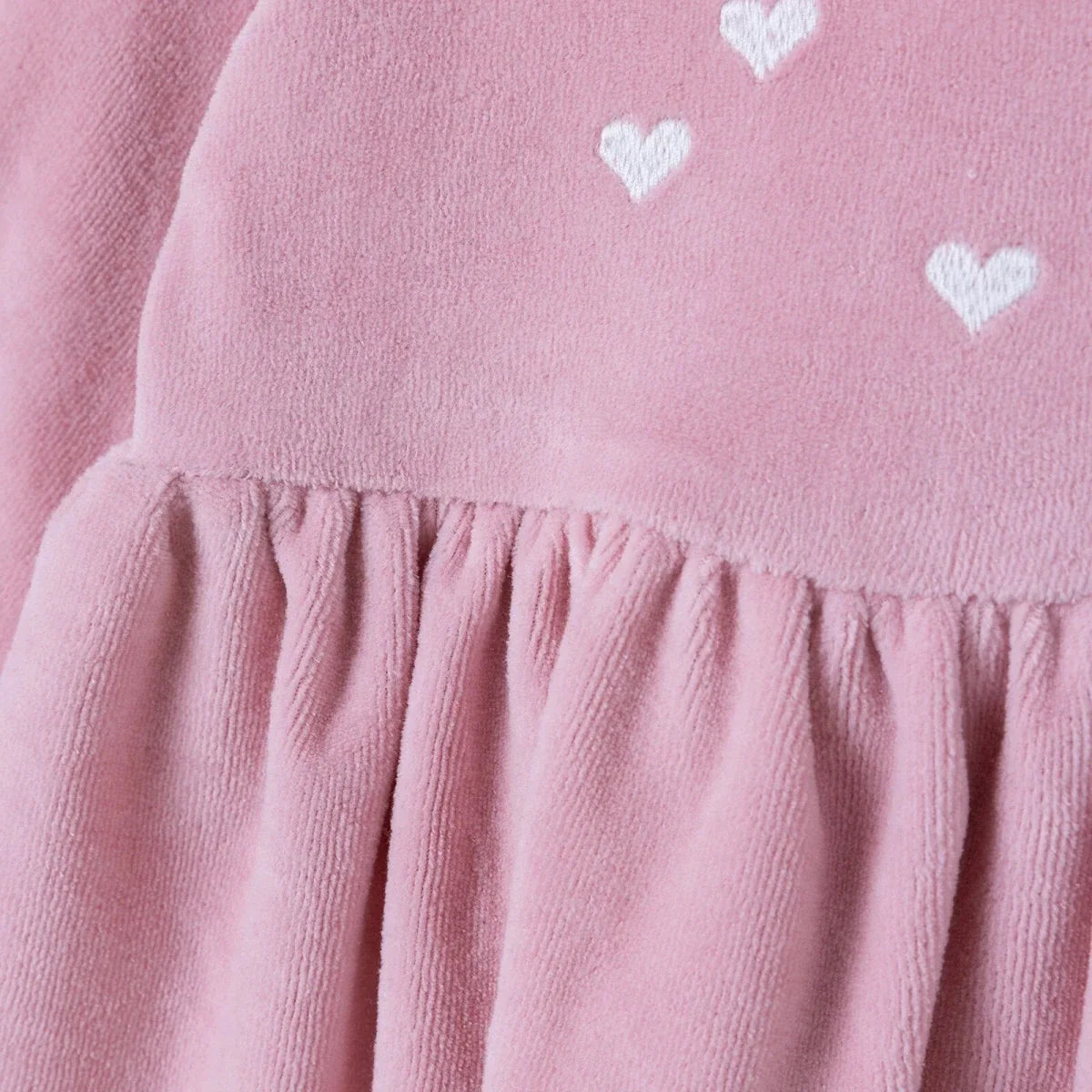 HelloBaby Star Print Long Sleeve Velour Baby Dress (1-3 Months to 12 Months)