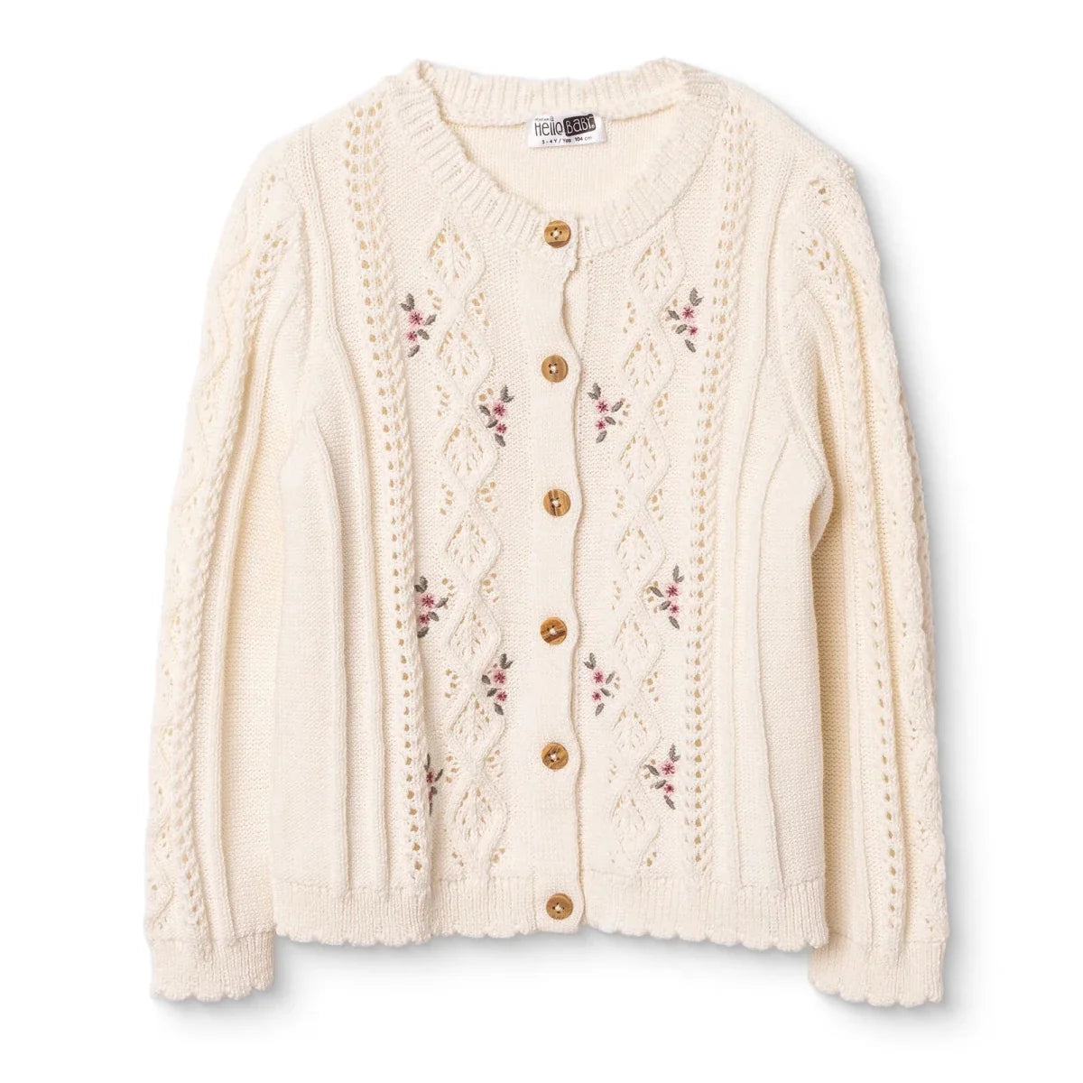 HelloBaby Crew Neck Knitted Baby Cardigan (9-12 Months to 4-5 Years)