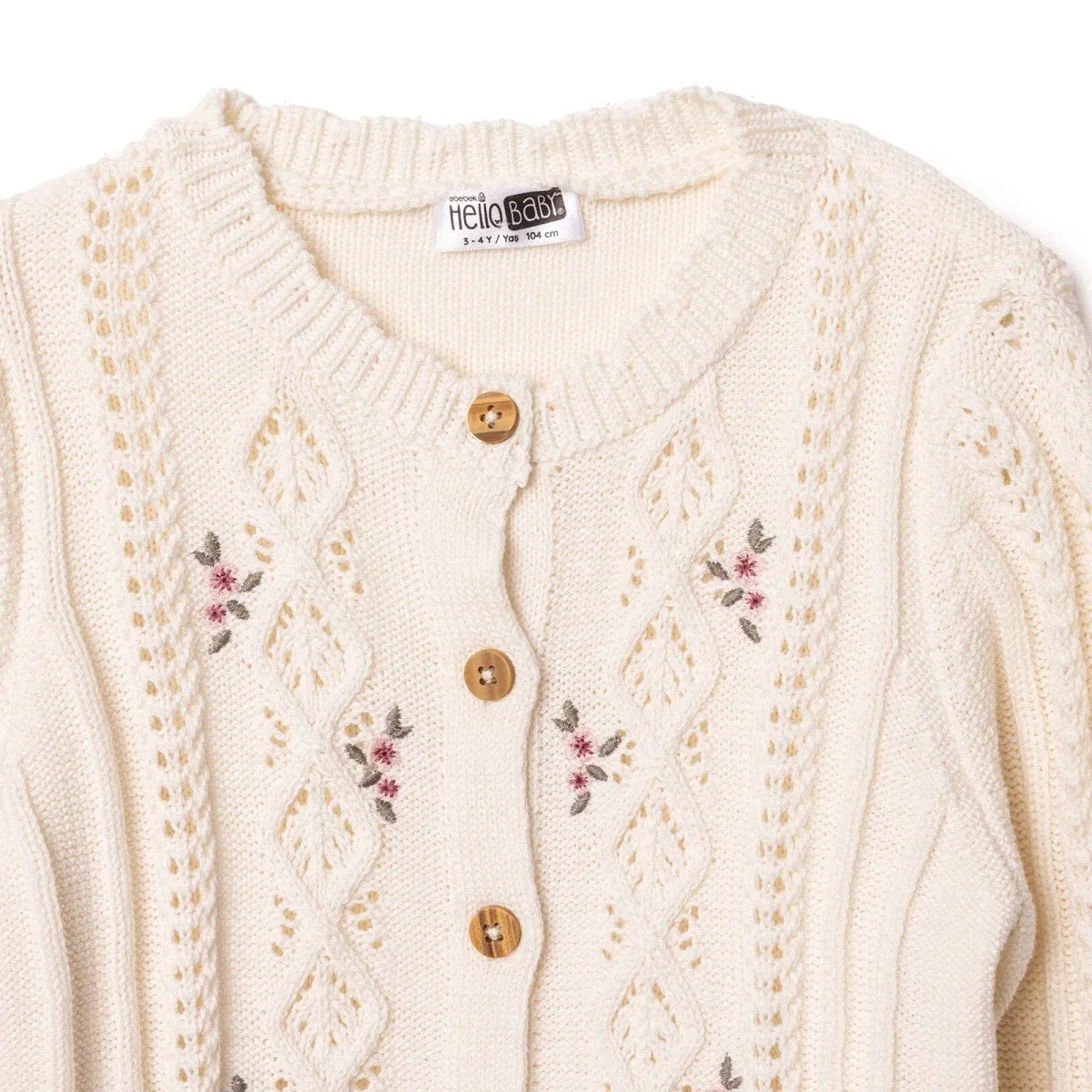 HelloBaby Crew Neck Knitted Baby Cardigan (9-12 Months to 4-5 Years)