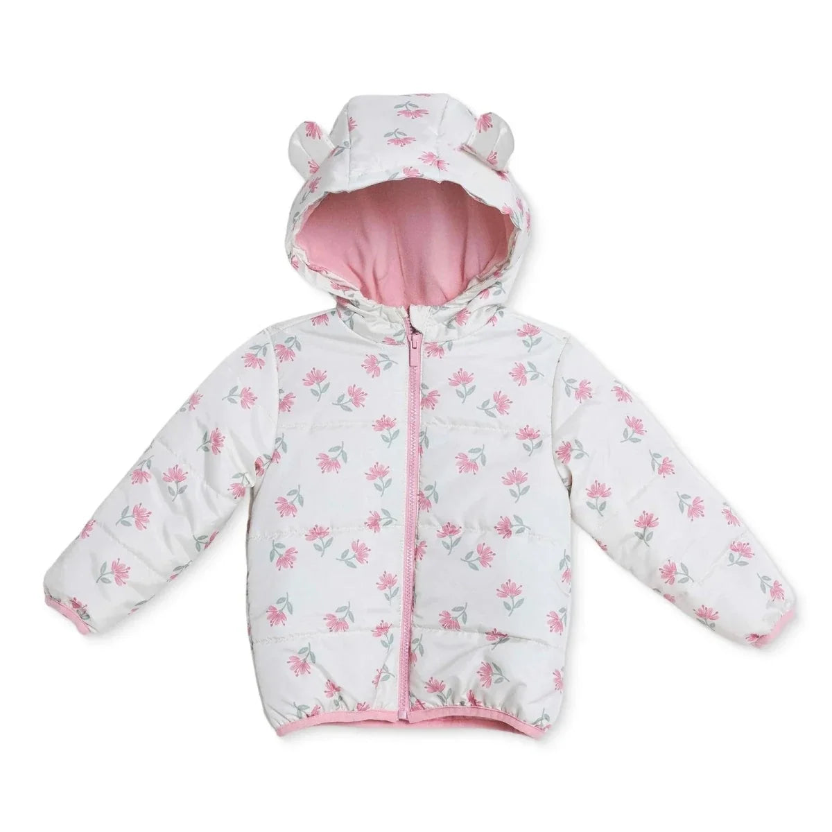 HelloBaby Hooded Floral Print Fleece Baby Jacket (9-12 Months to 4-5 Years)