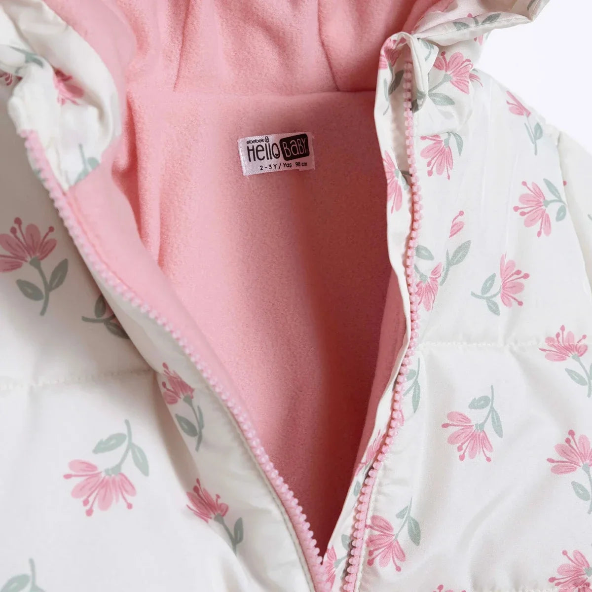 HelloBaby Hooded Floral Print Fleece Baby Jacket (9-12 Months to 4-5 Years)