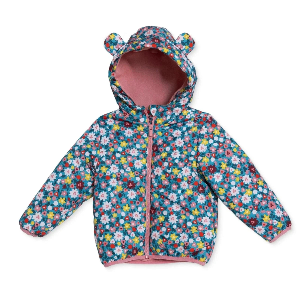 HelloBaby Hooded Floral Print Fleece Baby Jacket (9-12 Months to 4-5 Years)