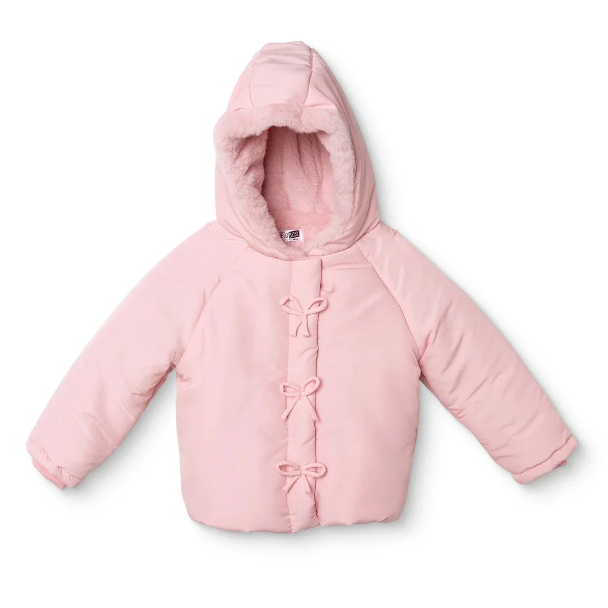 HelloBaby Hooded Bow Print Fleece Baby Jacket (9-12 Months to 4-5 Years)